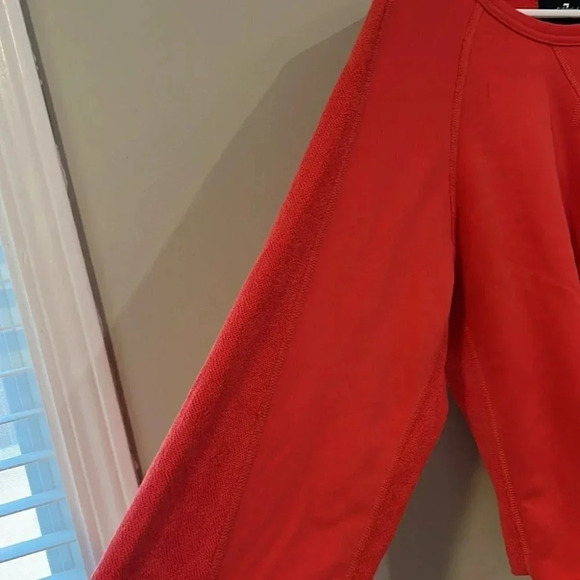 [S]7 For All Mankind Crewneck Flare-Sleeve Crop French Terry Sweatshirt- NWOT - Picture 5 of 12